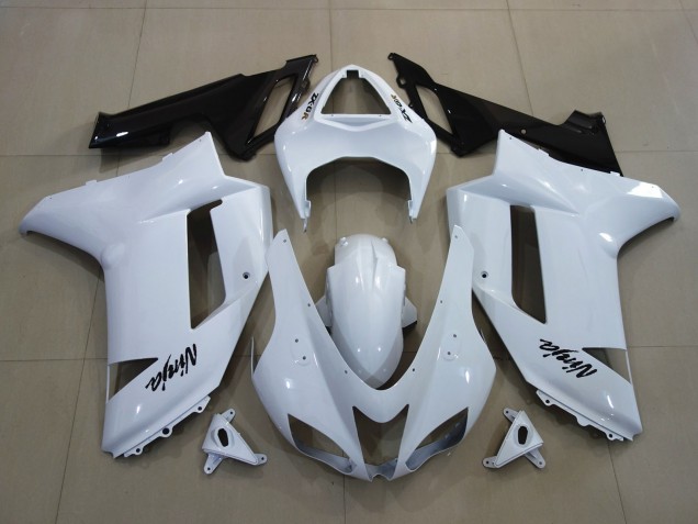 Blanco Brillante 07-08 Kawasaki ZX6R Carenado Blanco Brillante 07-08 Kawasaki ZX6R Carenado