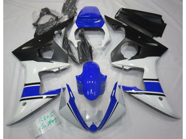Blanco Brillante & Azul 03-04 Yamaha R6 Carenado Blanco Brillante & Azul 03-04 Yamaha R6 Carenado