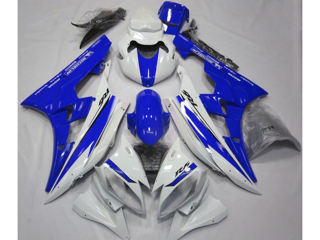 Blanco Brillante & Azul 06-07 Yamaha R6 Carenado Blanco Brillante & Azul 06-07 Yamaha R6 Carenado