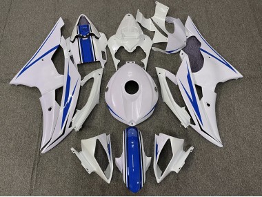 Blanco Brillante & Azul 08-16 Yamaha R6 Carenado