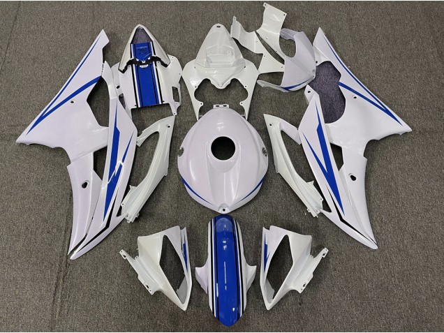 Blanco Brillante & Azul 08-16 Yamaha R6 Carenado Blanco Brillante & Azul 08-16 Yamaha R6 Carenado