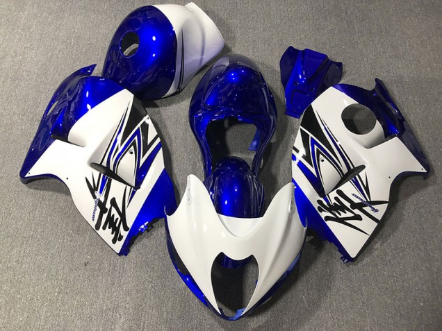 Blanco Brillante & Azul 97-07 Suzuki GSXR 1300 Carenado Blanco Brillante & Azul 97-07 Suzuki GSXR 1300 Carenado
