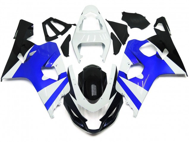 Blanco Brillante & Azul Brillante 04-05 Suzuki GSXR 600-750 Carenado Blanco Brillante & Azul Brillante 04-05 Suzuki GSXR 600-750 Carenado