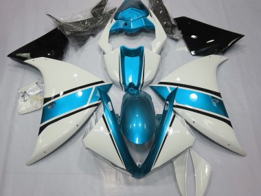 Blanco Brillante & Azul Claro 09-11 Yamaha R1 Carenado