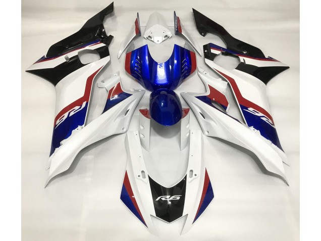 Blanco Brillante & Azul Intenso 17-21 Yamaha R6 Carenado Blanco Brillante & Azul Intenso 17-21 Yamaha R6 Carenado