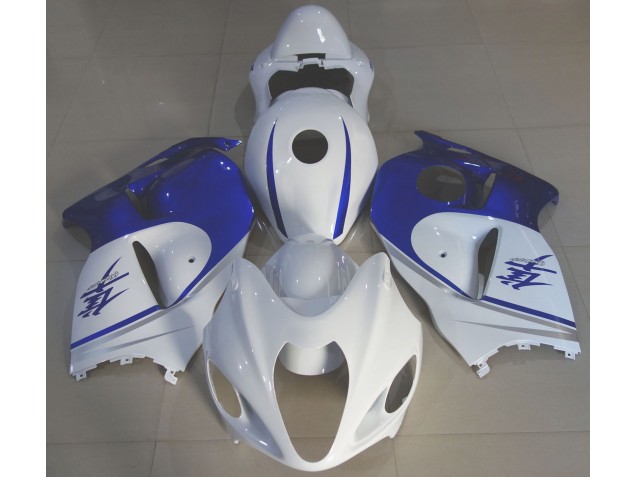 Blanco Brillante & Azul Intenso 97-07 Suzuki GSXR 1300 Carenado Blanco Brillante & Azul Intenso 97-07 Suzuki GSXR 1300 Carenado