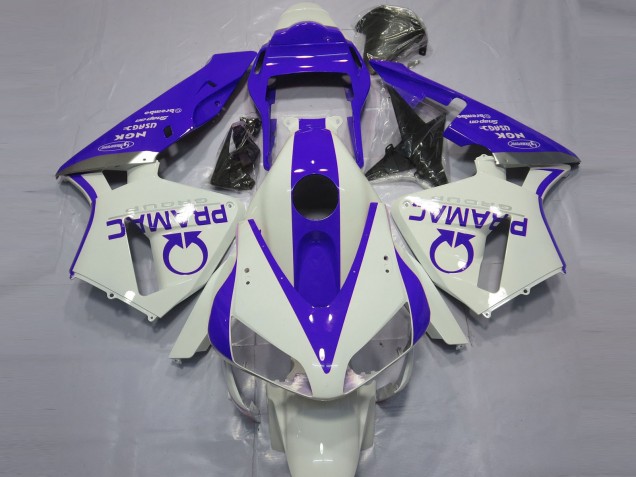 Blanco Brillante & Azul Pramac 03-04 Honda CBR600RR Carenado Blanco Brillante & Azul Pramac 03-04 Honda CBR600RR Carenado