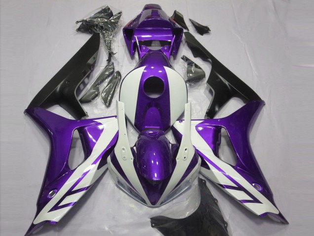 Blanco Brillante & Morado 06-07 Honda CBR1000RR Carenado Blanco Brillante & Morado 06-07 Honda CBR1000RR Carenado