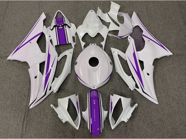 Blanco Brillante & Morado 08-16 Yamaha R6 Carenado Blanco Brillante & Morado 08-16 Yamaha R6 Carenado