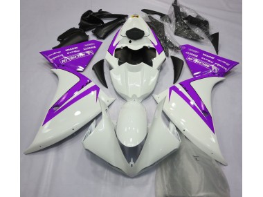 Blanco Brillante & Morado 12-14 Yamaha R1 Carenado