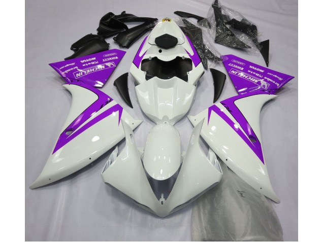 Blanco Brillante & Morado 12-14 Yamaha R1 Carenado