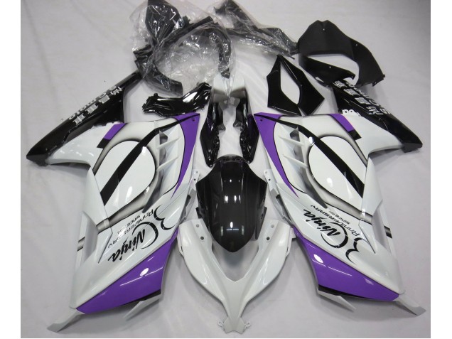 Blanco Brillante & Morado 13-18 Kawasaki Ninja 300 Carenado Blanco Brillante & Morado 13-18 Kawasaki Ninja 300 Carenado
