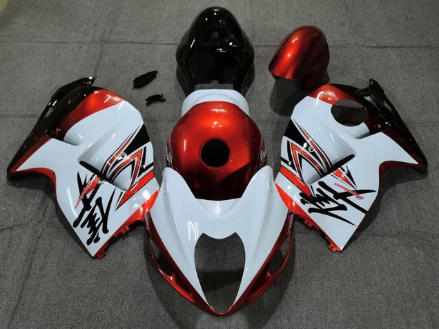 Blanco Brillante & Naranja 97-07 Suzuki GSXR 1300 Carenado Blanco Brillante & Naranja 97-07 Suzuki GSXR 1300 Carenado