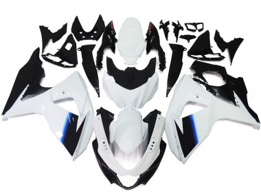 Blanco Brillante & Negro 09-16 Suzuki GSXR 1000 Carenado
