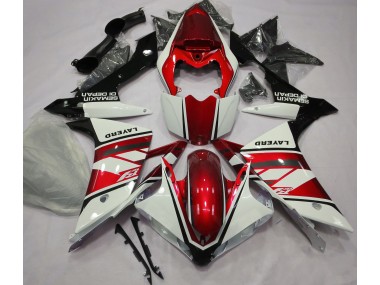 Blanco Brillante & Rojo 07-08 Yamaha R1 Carenado