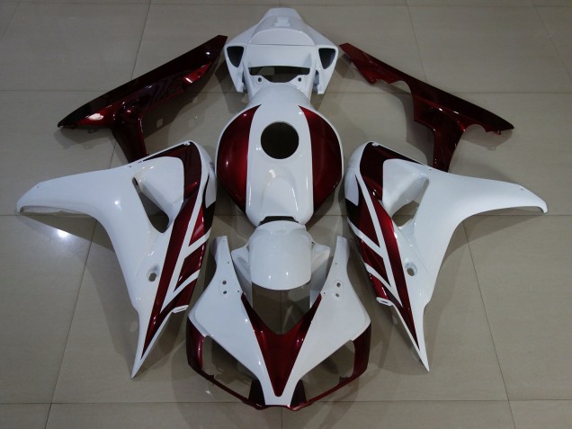 Blanco Brillante & Rojo Intenso 06-07 Honda CBR1000RR Carenado Blanco Brillante & Rojo Intenso 06-07 Honda CBR1000RR Carenado