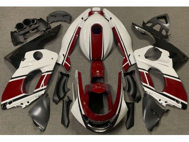 Blanco Brillante & Rojo Oscuro 98-07 Yamaha YZF600 Carenado