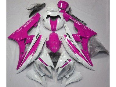 Blanco Brillante & Rosa 06-07 Yamaha R6 Carenado