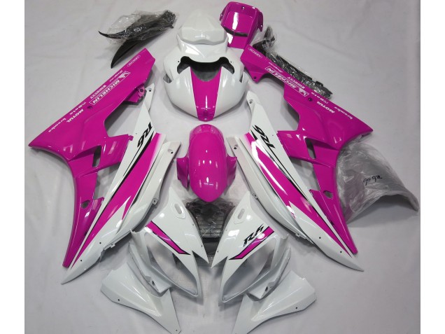 Blanco Brillante & Rosa 06-07 Yamaha R6 Carenado Blanco Brillante & Rosa 06-07 Yamaha R6 Carenado