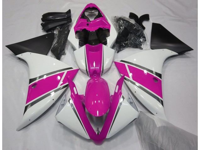 Blanco Brillante & Rosa 09-11 Yamaha R1 Carenado Blanco Brillante & Rosa 09-11 Yamaha R1 Carenado