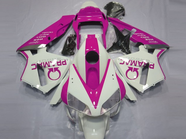 Blanco Brillante & Rosa Pramac 03-04 Honda CBR600RR Carenado Blanco Brillante & Rosa Pramac 03-04 Honda CBR600RR Carenado