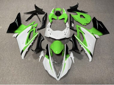 Blanco Brillante & Verde 13-16 Triumph Daytona 675 Carenado