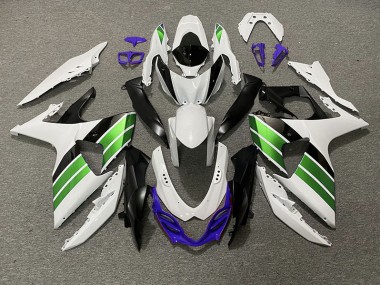Blanco Brillante Verde Negro & Morado 09-16 Suzuki GSXR 1000 Carenado