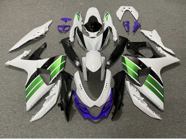 Blanco Brillante Verde Negro & Morado 09-16 Suzuki GSXR 1000 Carenado