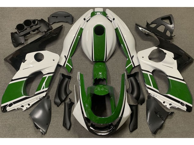 Blanco Brillante & Verde Oscuro 98-07 Yamaha YZF600 Carenado Blanco Brillante & Verde Oscuro 98-07 Yamaha YZF600 Carenado