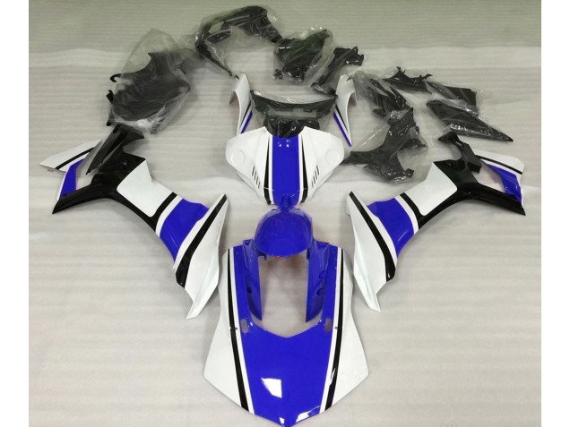 Blanco Brillo Azul & Negro 15-19 Yamaha R1 Carenado Blanco Brillo Azul & Negro 15-19 Yamaha R1 Carenado