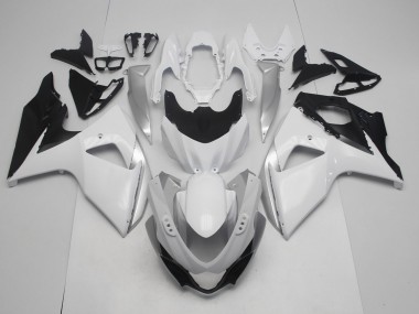 Blanco Brillo & Plata 09-16 Suzuki GSXR 1000 Carenado