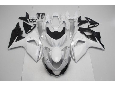 Blanco Brillo & Plata 09-16 Suzuki GSXR 1000 Carenado
