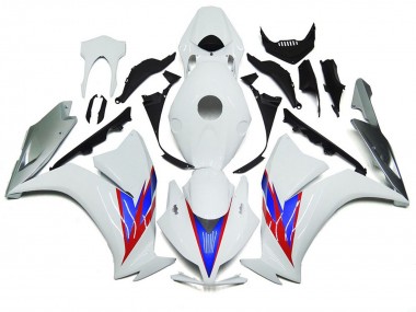 Blanco Brillo & Plata 12-16 Honda CBR1000RR Carenado