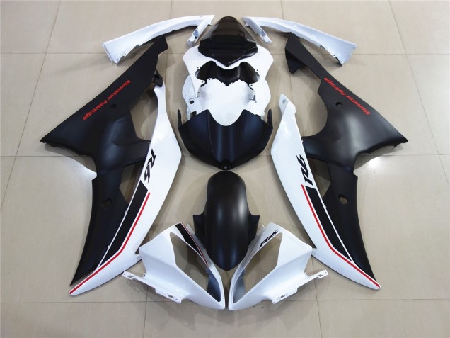 Blanco Con Estilo Negro Personalizado OEM 08-16 Yamaha R6 Carenado Blanco Con Estilo Negro Personalizado OEM 08-16 Yamaha R6 Carenado