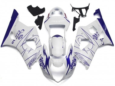 Blanco Corona Estilo Personalizado 03-04 Suzuki GSXR 1000 Carenado