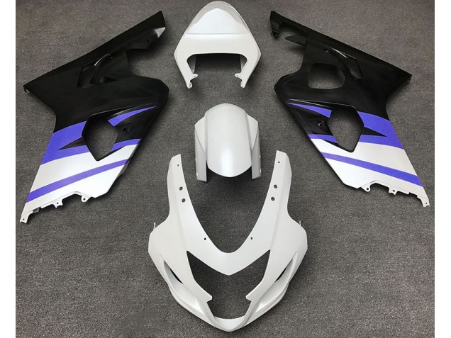 Blanco Mate & Azul 04-05 Suzuki GSXR 600-750 Carenado Blanco Mate & Azul 04-05 Suzuki GSXR 600-750 Carenado