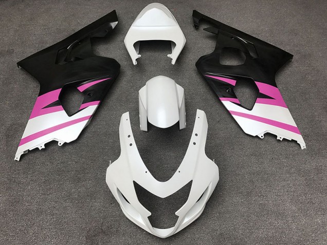 Blanco Mate & Rosa 04-05 Suzuki GSXR 600-750 Carenado Blanco Mate & Rosa 04-05 Suzuki GSXR 600-750 Carenado