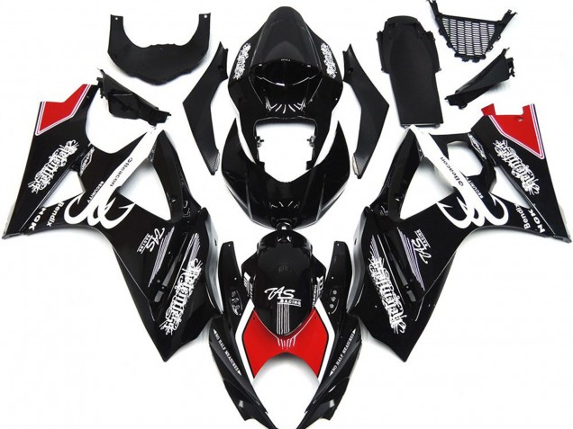 Blanco & Negro Con Rojo 07-08 Suzuki GSXR 1000 Carenado Blanco & Negro Con Rojo 07-08 Suzuki GSXR 1000 Carenado
