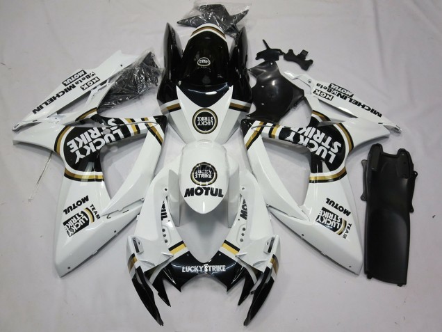 Blanco & Negro Lucky Strike 06-07 Suzuki GSXR 600-750 Carenado Blanco & Negro Lucky Strike 06-07 Suzuki GSXR 600-750 Carenado