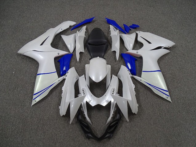 Blanco Perla & Azul Oscuro 11-24 Suzuki GSXR 600-750 Carenado Blanco Perla & Azul Oscuro 11-24 Suzuki GSXR 600-750 Carenado