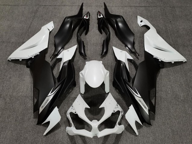 Blanco Perla Mate & Negro 19-23 Kawasaki ZX6R Carenado Blanco Perla Mate & Negro 19-23 Kawasaki ZX6R Carenado