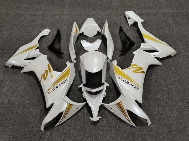 Blanco Perla & Oro 08-10 Kawasaki ZX10R Carenado