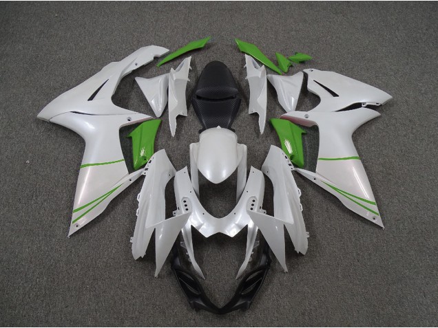 Blanco Perla & Verde 11-24 Suzuki GSXR 600-750 Carenado Blanco Perla & Verde 11-24 Suzuki GSXR 600-750 Carenado