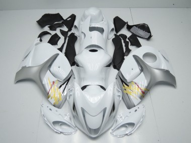 Blanco & Plata 08-20 Suzuki GSXR 1300 Carenado