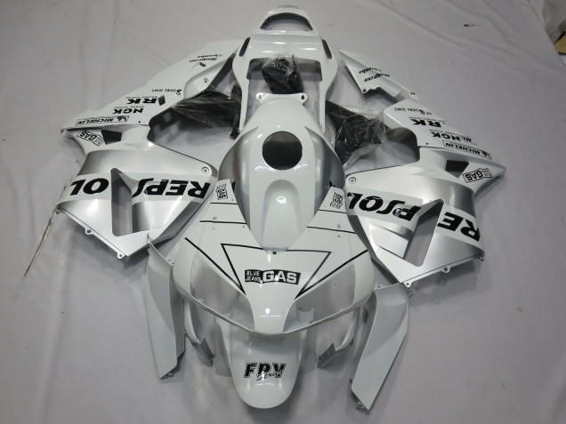 Blanco Plata Repsol 03-04 Honda CBR600RR Carenado Blanco Plata Repsol 03-04 Honda CBR600RR Carenado