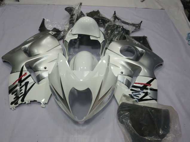 Blanco Plateado 97-07 Suzuki GSXR 1300 Carenado Blanco Plateado 97-07 Suzuki GSXR 1300 Carenado