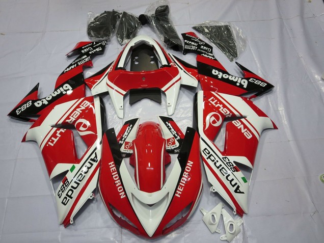 Blanco Rojo 06-07 Kawasaki ZX10R Carenado