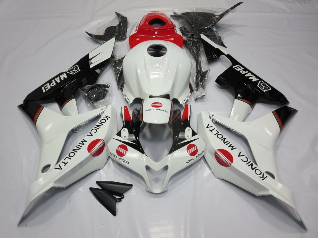 Blanco & Rojo Konica Minolta 07-08 Honda CBR600RR Carenado