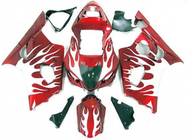 Blanco & Rojo Llama 03-04 Suzuki GSXR 1000 Carenado