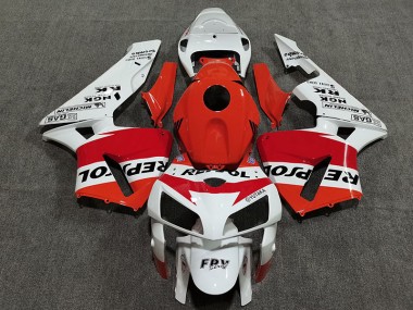 Blanco Rojo & Naranja Repsol 05-06 Honda CBR600RR Carenado
